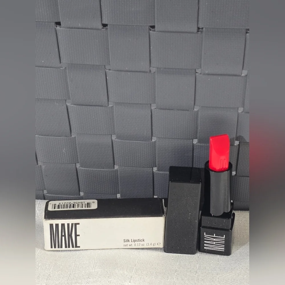 MAKE Beauty Silk Lipstick Shade 9939 Scarlet Oak Orange Red